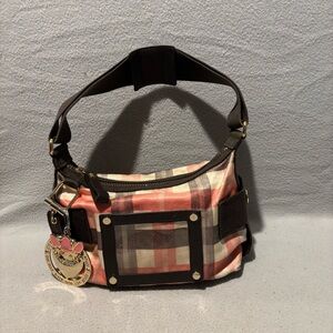 Juicy Couture Y2K Plaid Pink Brown Shoulder Vintage Bag